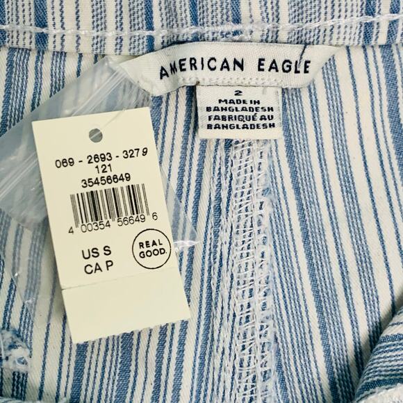 NWT American Eagle Retro Striped Paperbag Mom Shorts Size 2 - Picture 4 of 5